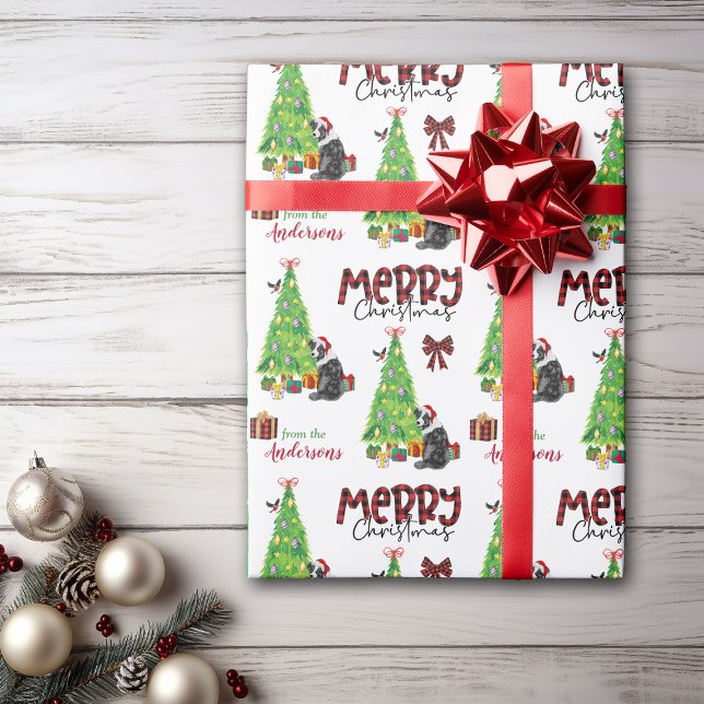 Papier Cadeau Berger australien, oiseau et arbre de Noël (Créateur téléchargé)