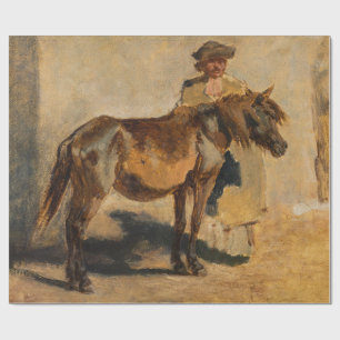 Papier Cadeau Berger avec un cheval (équine)