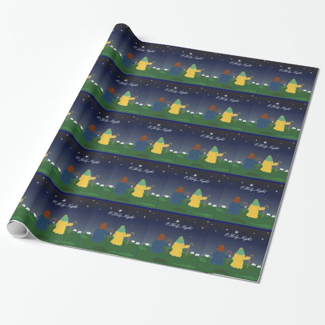 Papier Cadeau Bergers avec leur mouton (Déroulé)
