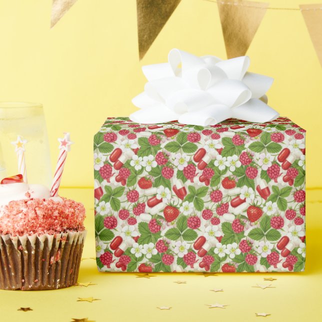 Papier Cadeau Berry & Pill Motif Pharmacy (Fête d'anniversaire)