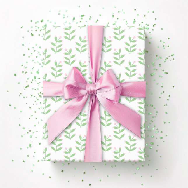 Papier Cadeau Berry Sprig in Pink and Green (Créateur téléchargé)
