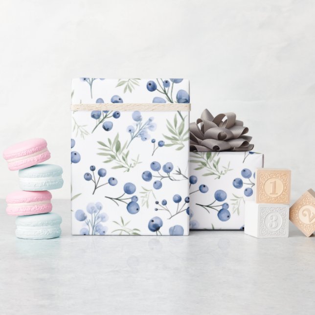 Papier Cadeau Berry Sweet Blueberry Bow Baby Shower Napkins (Baby Shower)