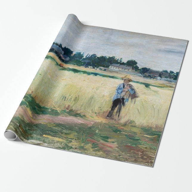 Papier Cadeau Berthe Morisot - Dans le champ de roues à Gennevil (Déroulé)