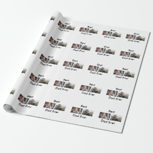 Papier Cadeau best dad ever happy fête des pères ajouter votre p