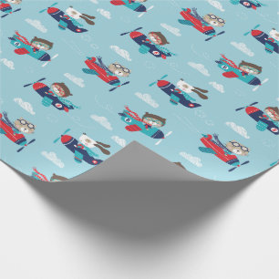 Papier Cadeau Bêtes dans les avions sur papier d'enveloppement b