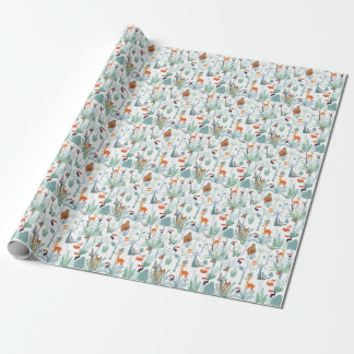 Papier Cadeau Bêtes : gribouillis de forêt tropicale.