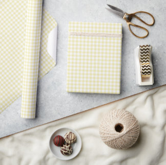 Papier Cadeau Beurre classique En vichy jaune