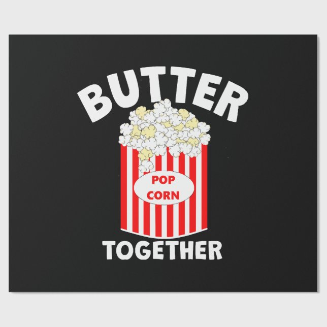 Papier Cadeau BEURRE Ensemble Film Popcorn (Plat)