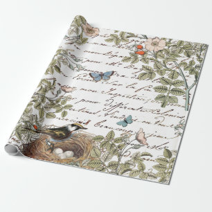 Papier Cadeau Beurre rose rose rose rose Beurre or Script franç