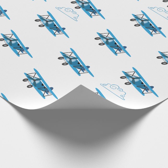Papier Cadeau Bi-Avion Dans Les Nuages Emballage D'Avion (Coin)