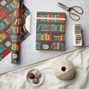 Papier Cadeau Bibliothèque de lecture d'amour