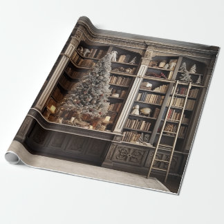 Papier Cadeau Bibliothèque Wintery Elegant