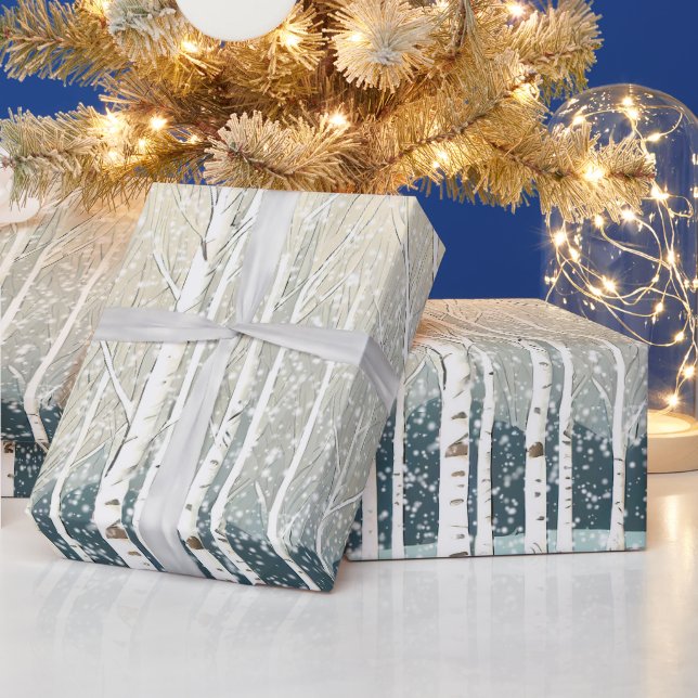 Papier Cadeau Bibouleaux de Noël Turquoise ID1003 (Vacances)