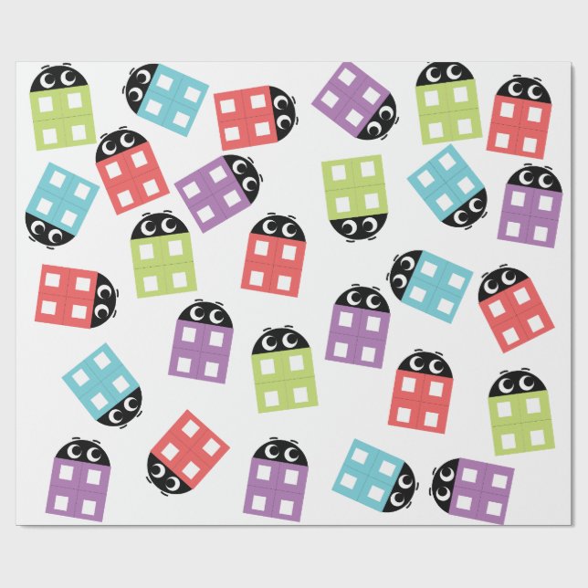 Papier Cadeau Biches jolies et colorées (Plat)
