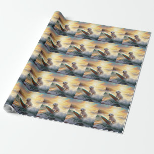 Papier Cadeau Bichon Frise Beach Plage Surf Peinture