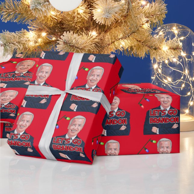 PAPIER CADEAU BIDEN ALLONS BRANDON CHRISTMAS WRAPPING PAPIER (Vacances)