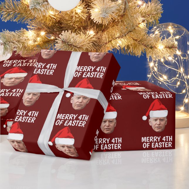 PAPIER CADEAU BIDEN CHRISTMAS MERRY 4TH EASTER WRAPPER PAPIER (Vacances)