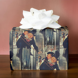 Papier Cadeau Bien-aimé Noël Carol Tiny Tim Bob Cratchit
