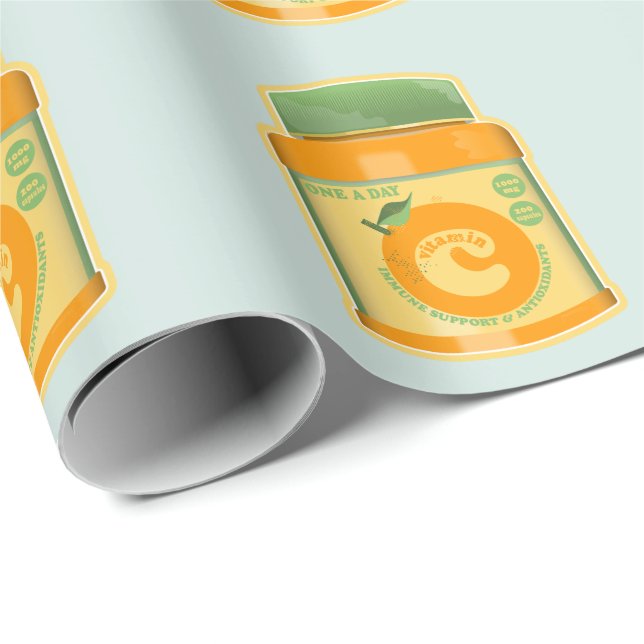 Papier Cadeau Bien-être vitamine C (Coin rond)