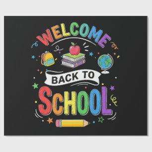 Papier Cadeau Bienvenue à l'école les enfants Enseignant Premier