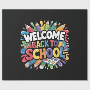 Papier Cadeau Bienvenue à l'école pour la rentrée des classes En