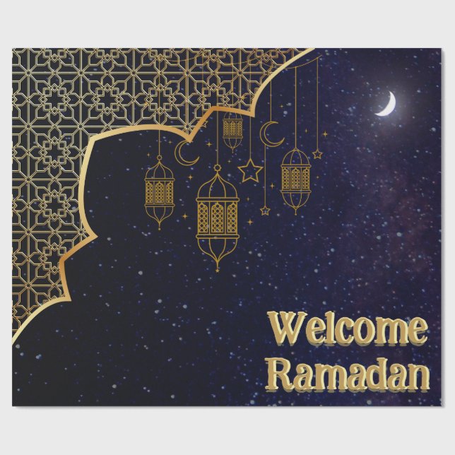 Papier Cadeau Bienvenue Ramadan : Le design islamique (Plat)