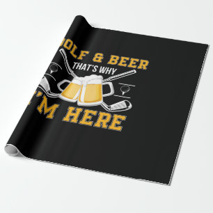 Papier Cadeau Bière Drinker Golf Et Bière Anniversaire