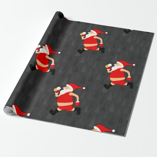 Papier Cadeau bière santa claus xmas (Déroulé)