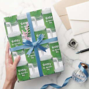 Papier Cadeau Bière verte de la Saint-Patrick