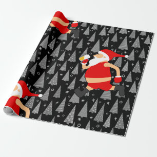 Papier Cadeau bières amusantes santa claus