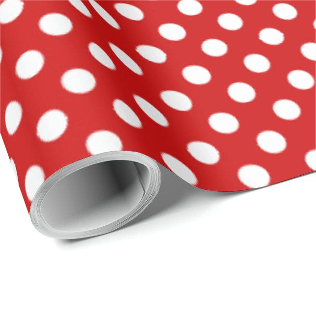 Papier Cadeau Big Polka Dotée Design Ballons Rouge (Coin rond)