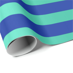 Papier Cadeau Big Stripes Lines Indigo Cobalt Blue Water Aqua