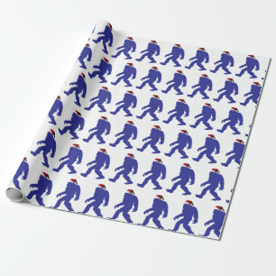 Papier Cadeau Bigfoot porte un Casquette du Père Noël