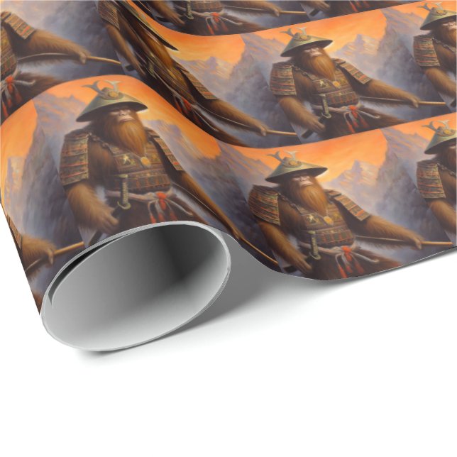 Papier Cadeau Bigfoot Samurai (Coin rond)