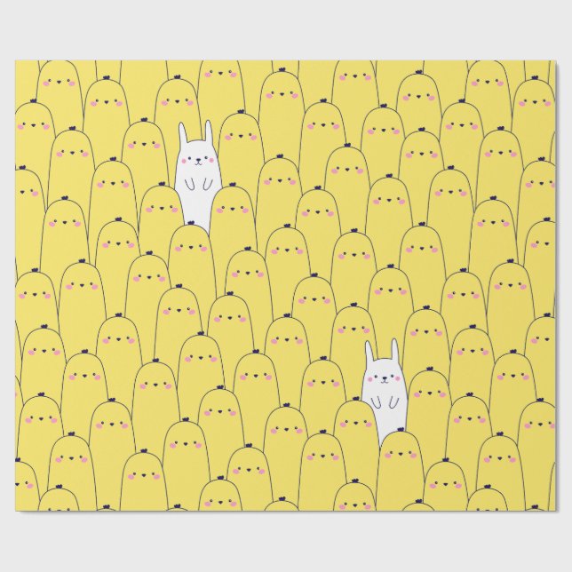 Papier Cadeau Bignon Motif Joyeux cadeau de Pâques (Plat)