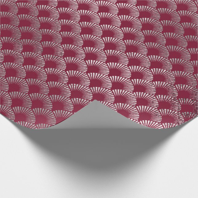 Papier Cadeau Bijoux à échelle Maroon Bourgogne Vip Argent (Coin)