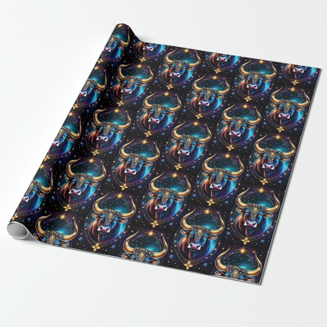 Papier Cadeau Bijoux Galaxie Zodiac Taurus (Déroulé)