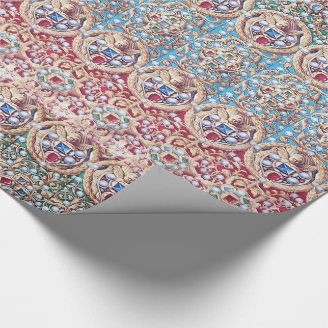 PAPIER CADEAU BIJOUX MINIATURES, PIERRES, PERLES, ANGES (Coin)
