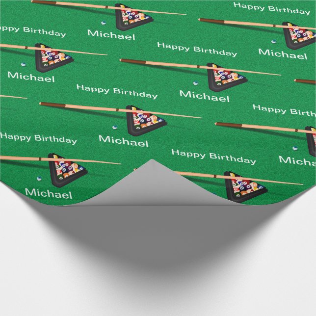 Papier Cadeau Billiard Balls Pool Stick Personnalisé Anniversair (Coin)