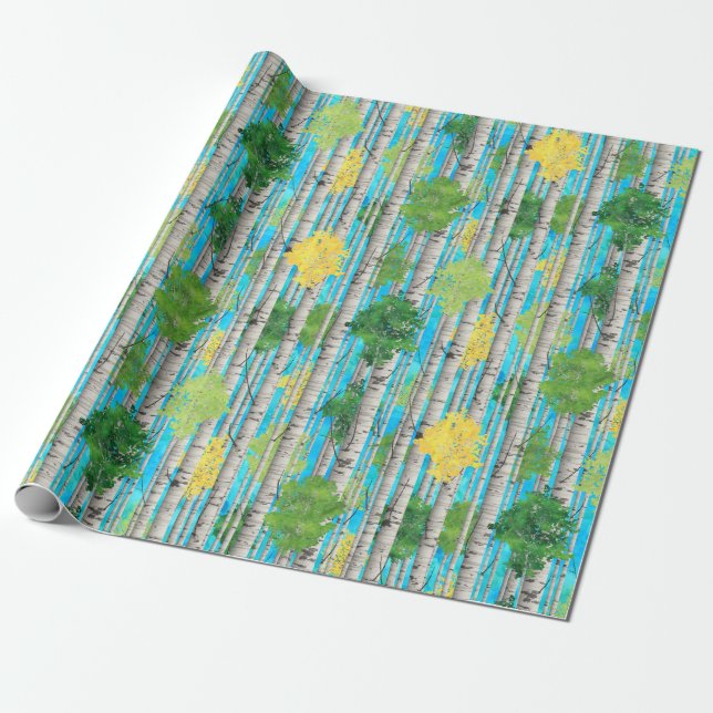 Papier Cadeau Birch Trees (Déroulé)