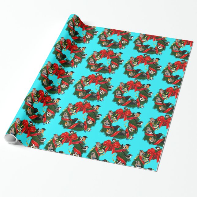 Papier Cadeau Birdorable European Garden Bird Serre de Noël (Déroulé)