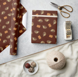 Papier Cadeau Biscuits au café et au chocolat Motif Alimentation