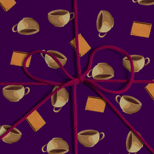 Papier Cadeau Biscuits au café et au chocolat Motif Alimentation
