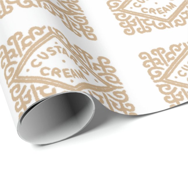 Papier Cadeau Biscuits délicieux de crème de crème anglaise (Coin rond)