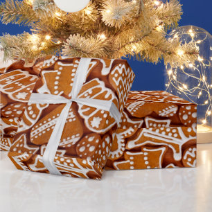 Papier Cadeau Biscuits en pain d'épices de Noël