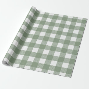 Papier Cadeau Bison blanc vert clair témoin Plaid