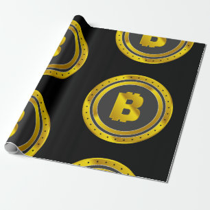 Papier Cadeau Bitcoin d'or