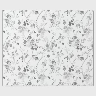 Papier Cadeau black and white floral wrapping paper