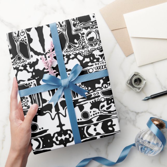 Papier Cadeau Black and White Geometric Art 25 (Cadeaux)
