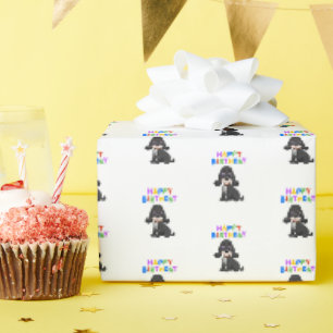 Papier Cadeau Black Cocker Spaniel Anniversaire